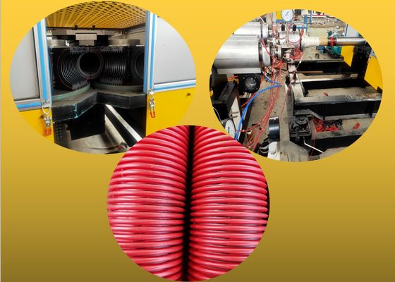 HDPE PP PVC διπλοτειχισμένος ζαρωμένος σπείρα εξωθητής σωλήνων