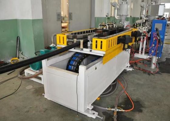 Ενιαίος τοίχος 75mm ζαρωμένη βίδα γραμμή εξώθησης μηχανών 33L/D σωλήνων