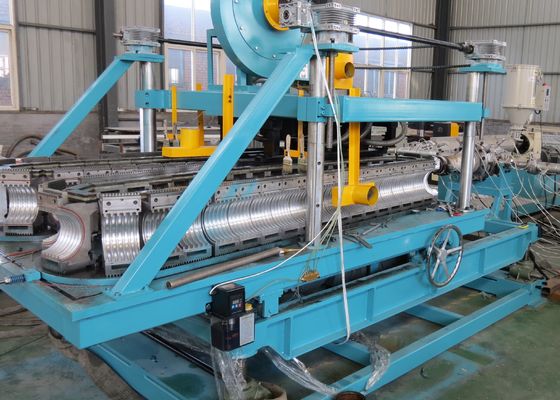 HDPE διπλοτειχισμένη ζαρωμένη μηχανή σωλήνων